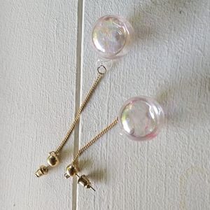 Iridescent globe earrings